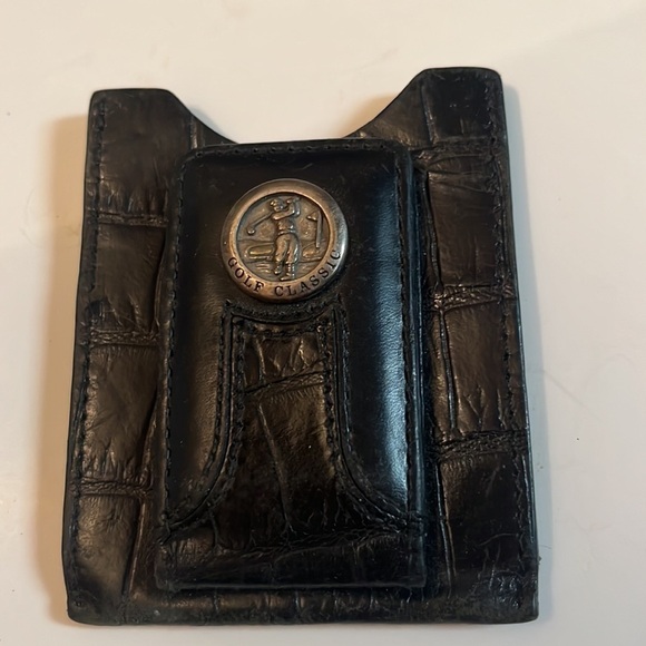 BRIGHTON VINTAGE BI-FOLD WALLET BLACK/BROWN TRIM & MONEY CLIP - Picture 8 of 8